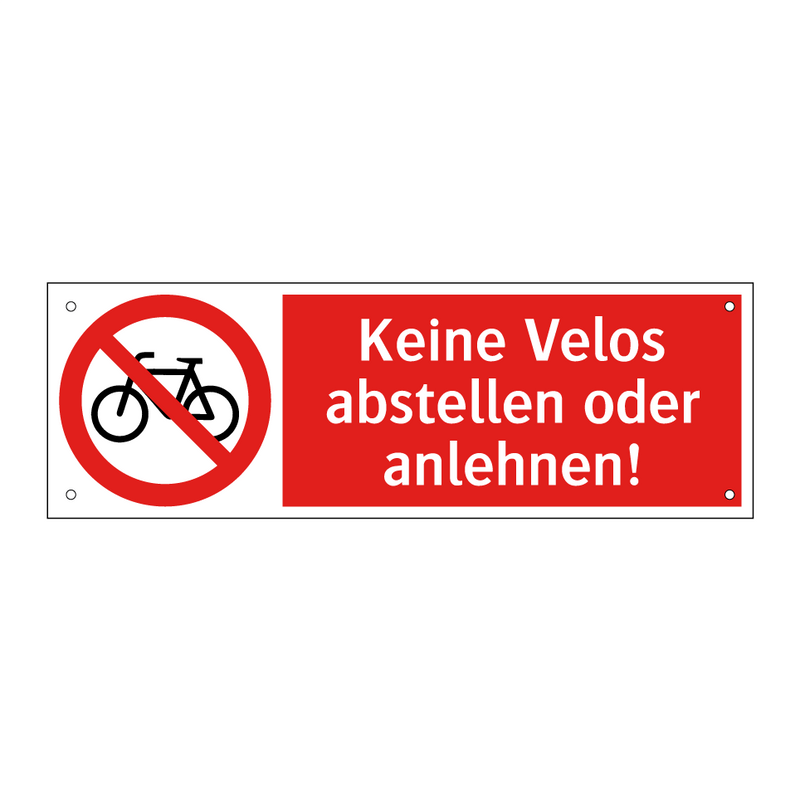 Keine Velos abstellen oder anlehnen!