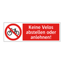 Keine Velos abstellen oder anlehnen!