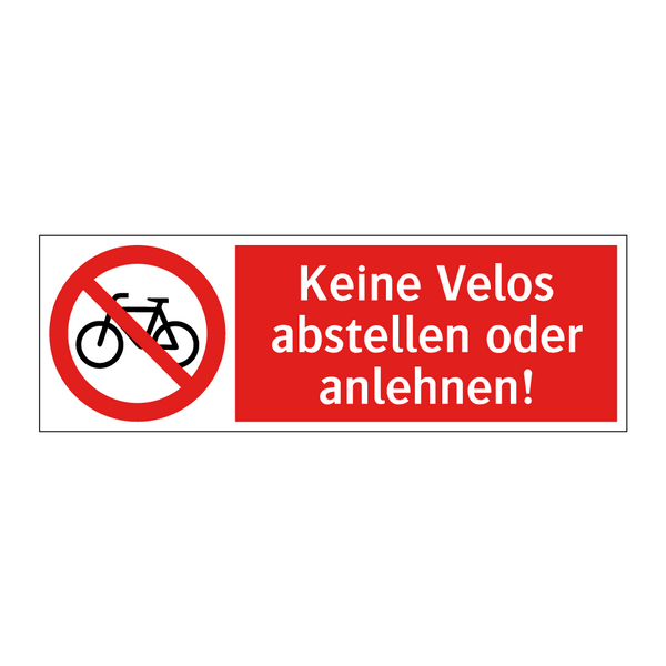 Keine Velos abstellen oder anlehnen!