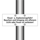 Feuer- u. Explosionsgefahr! Rauchen und Umgang mit offenem Licht oder Feuer ist verboten!
