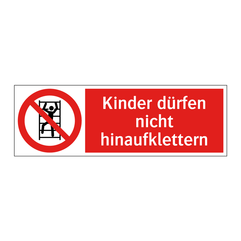 Kinder dürfen nicht hinaufklettern
