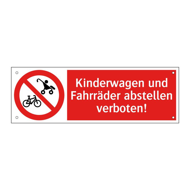 Kinderwagen und Fahrräder abstellen verboten!
