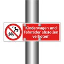 Kinderwagen und Fahrräder abstellen verboten!