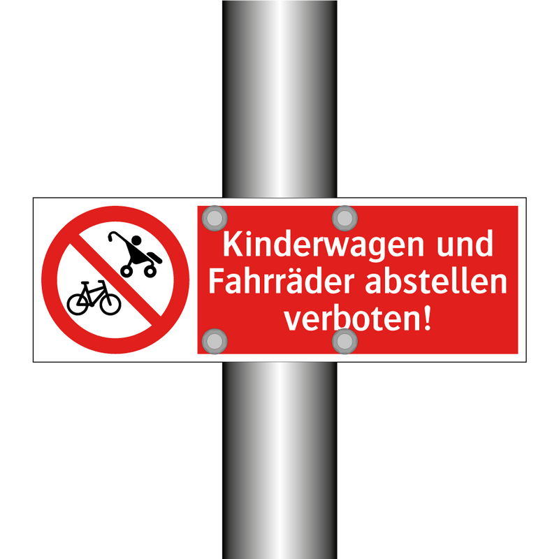Kinderwagen und Fahrräder abstellen verboten!