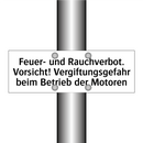 Feuer- und Rauchverbot. Vorsicht! Vergiftungsgefahr beim Betrieb der Motoren