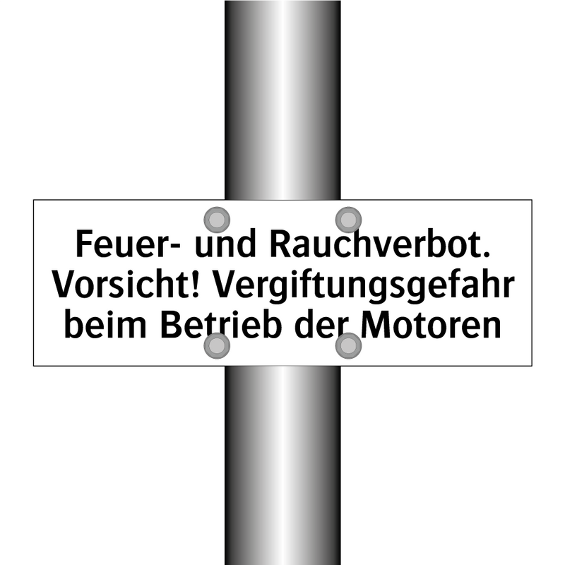 Feuer- und Rauchverbot. Vorsicht! Vergiftungsgefahr beim Betrieb der Motoren