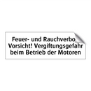 Feuer- und Rauchverbot. Vorsicht! Vergiftungsgefahr beim Betrieb der Motoren