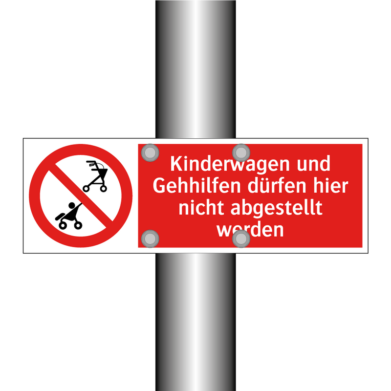 Kinderwagen und Gehhilfen dürfen hier nicht abgestellt werden