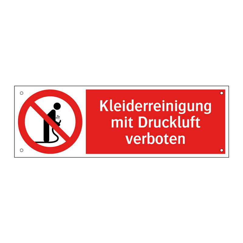 Kleiderreinigung mit Druckluft verboten