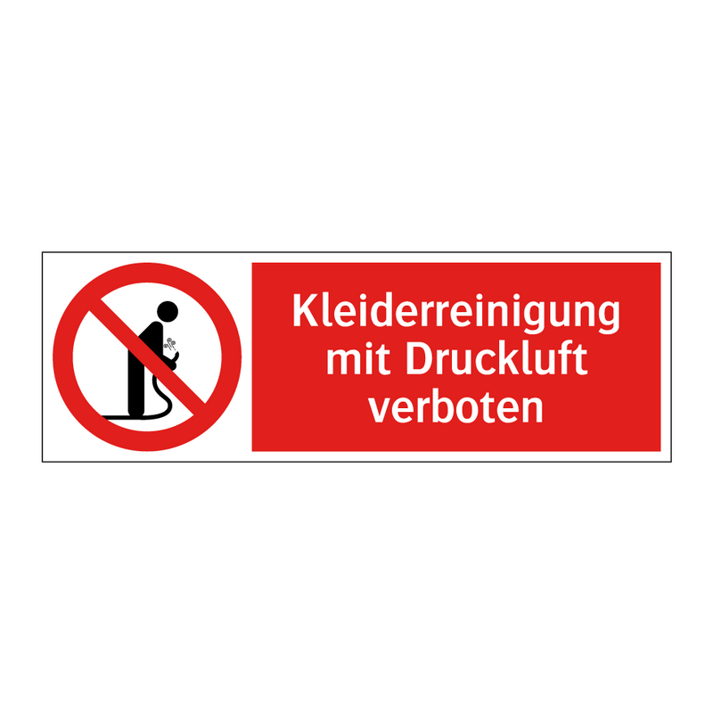 Kleiderreinigung mit Druckluft verboten