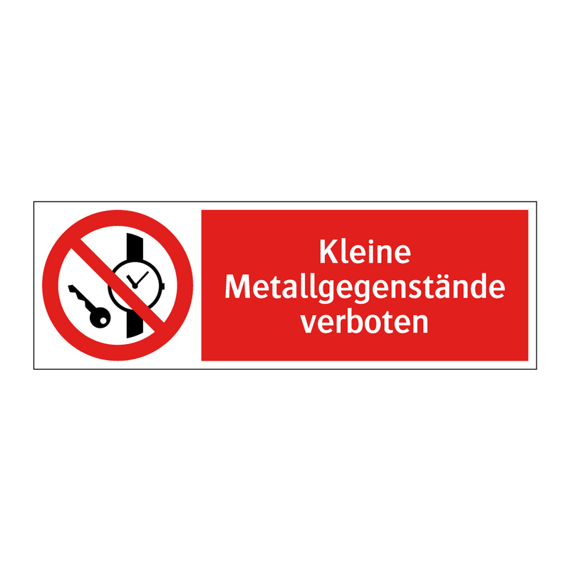 Kleine Metallgegenstände verboten