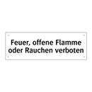 Feuer, offene Flamme oder Rauchen verboten