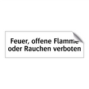 Feuer, offene Flamme oder Rauchen verboten