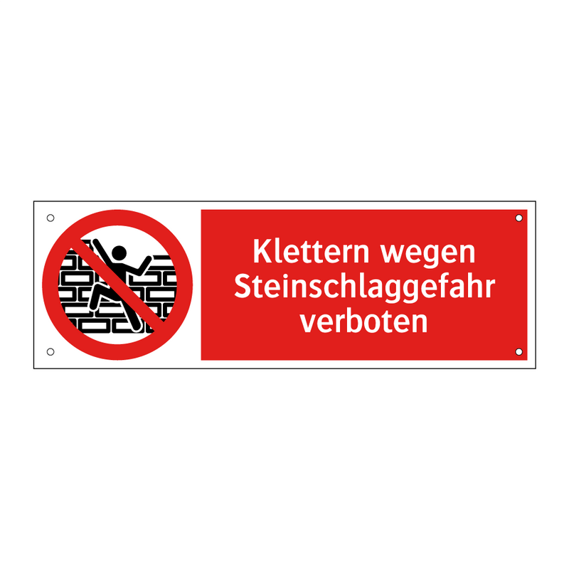 Klettern wegen Steinschlaggefahr verboten