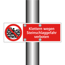 Klettern wegen Steinschlaggefahr verboten