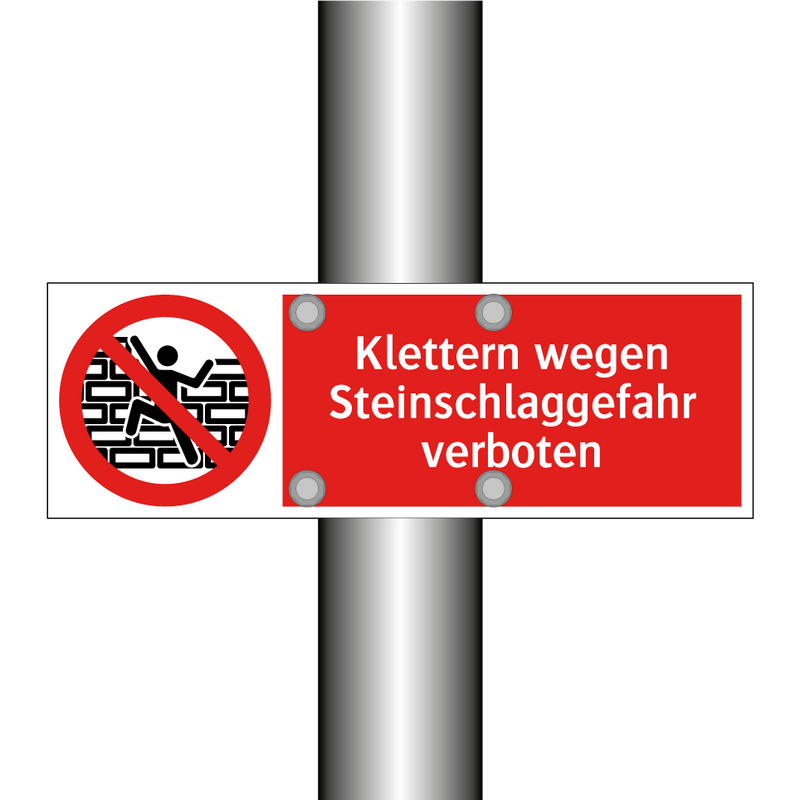 Klettern wegen Steinschlaggefahr verboten