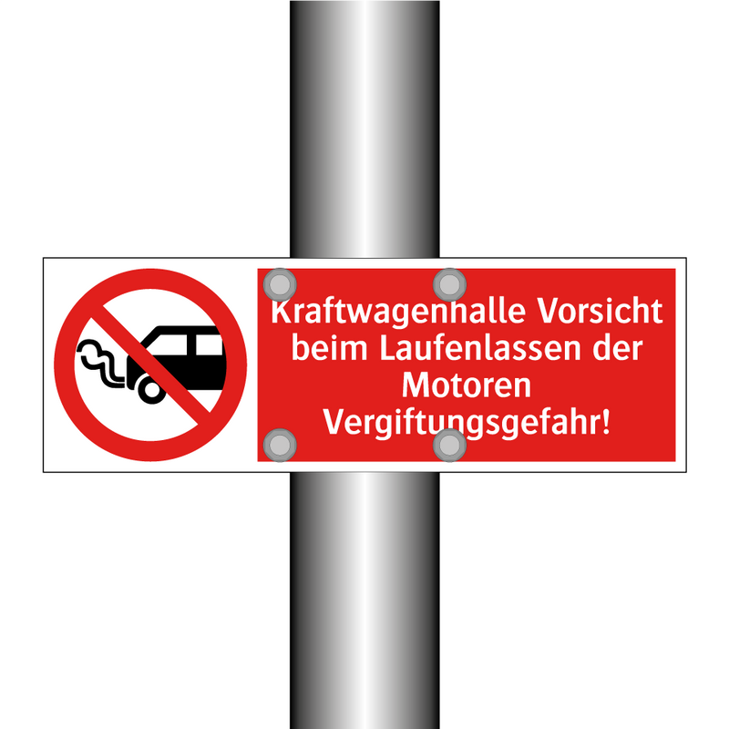 Kraftwagenhalle Vorsicht beim Laufenlassen der Motoren Vergiftungsgefahr!