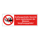 Kraftwagenhalle Vorsicht beim Laufenlassen der Motoren Vergiftungsgefahr!