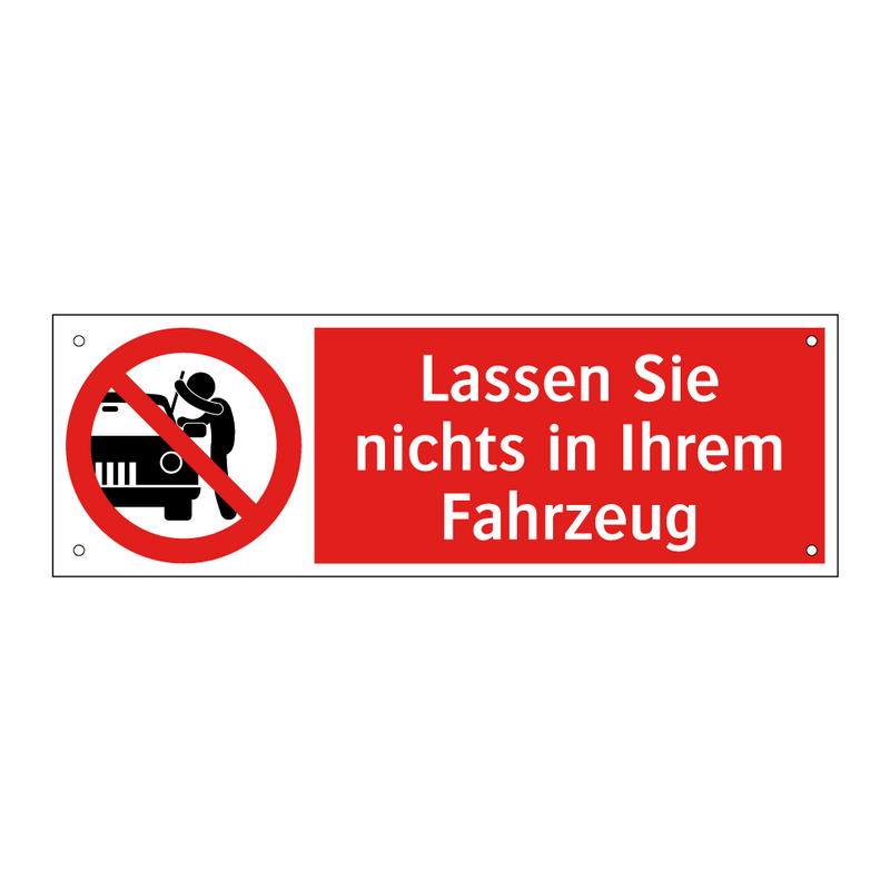 Lassen Sie nichts in Ihrem Fahrzeug