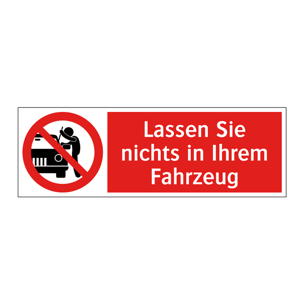 Lassen Sie nichts in Ihrem Fahrzeug