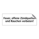 Feuer, offene Zündquellen und Rauchen verboten!