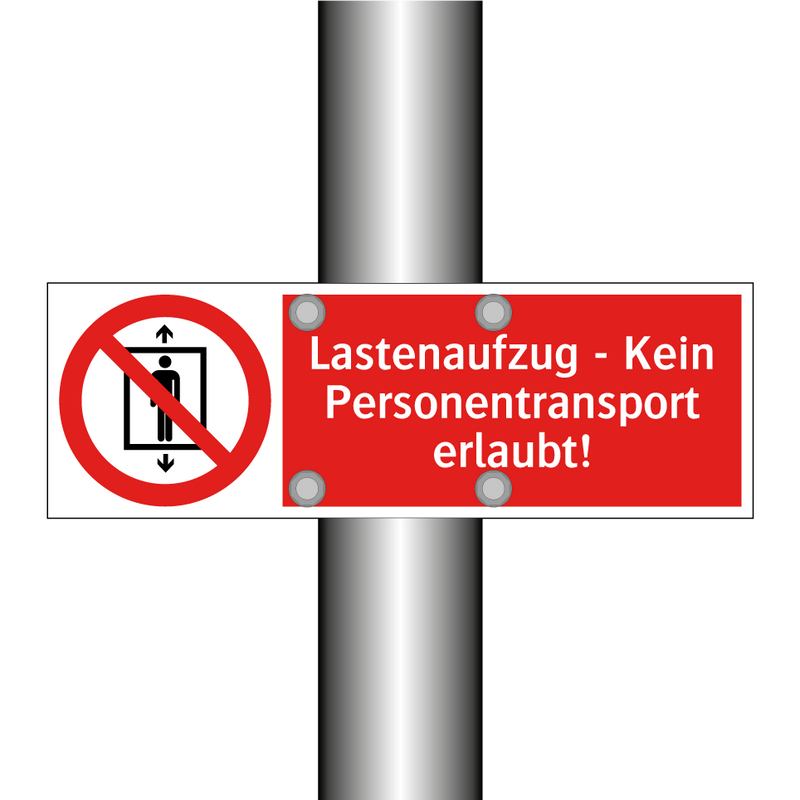 Lastenaufzug - Kein Personentransport erlaubt!