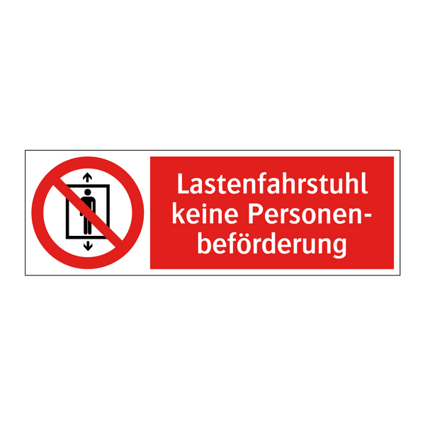 Lastenfahrstuhl keine Personen- beförderung