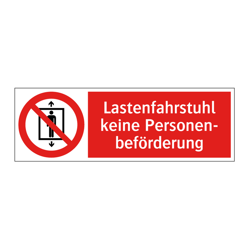 Lastenfahrstuhl keine Personen- beförderung