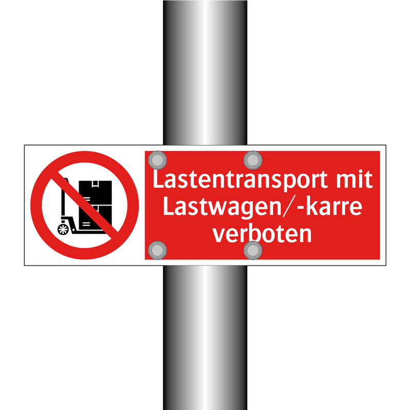 Lastentransport mit Lastwagen/-karre verboten