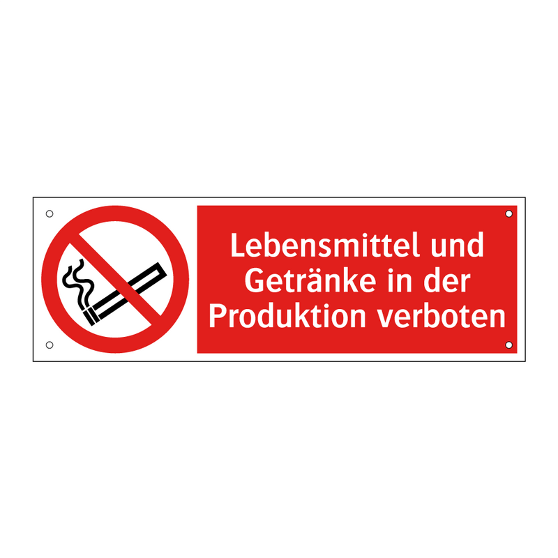 Lebensmittel und Getränke in der Produktion verboten