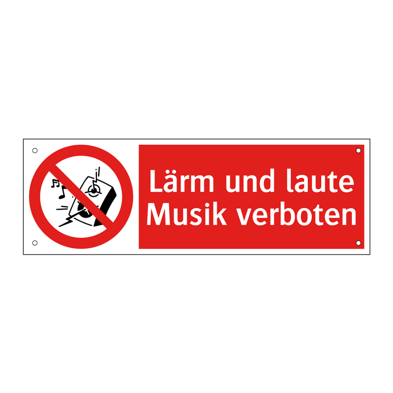 Lärm und laute Musik verboten
