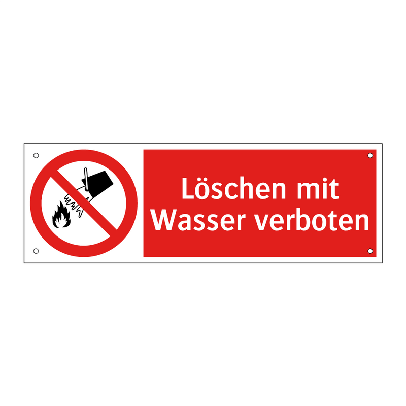 Löschen mit Wasser verboten