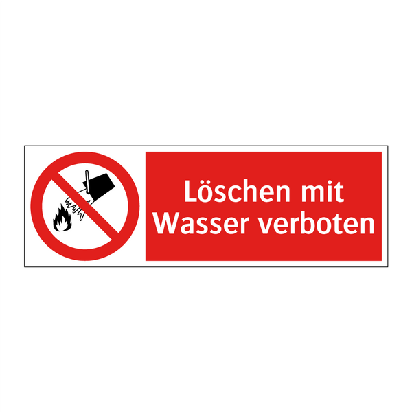 Löschen mit Wasser verboten