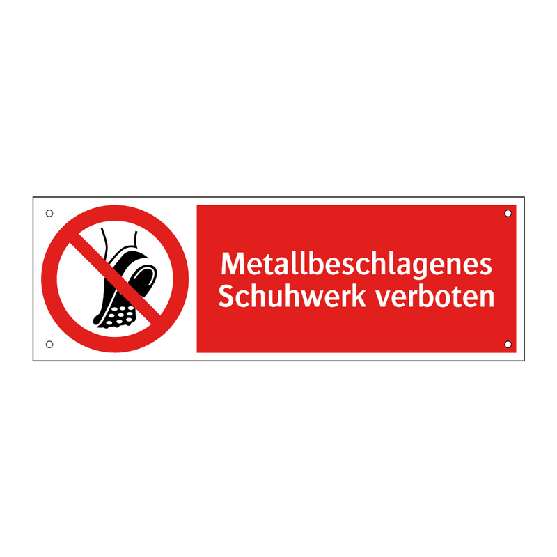 Metallbeschlagenes Schuhwerk verboten