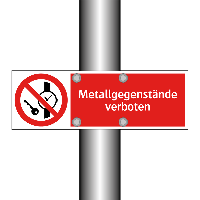 Metallgegenstände verboten