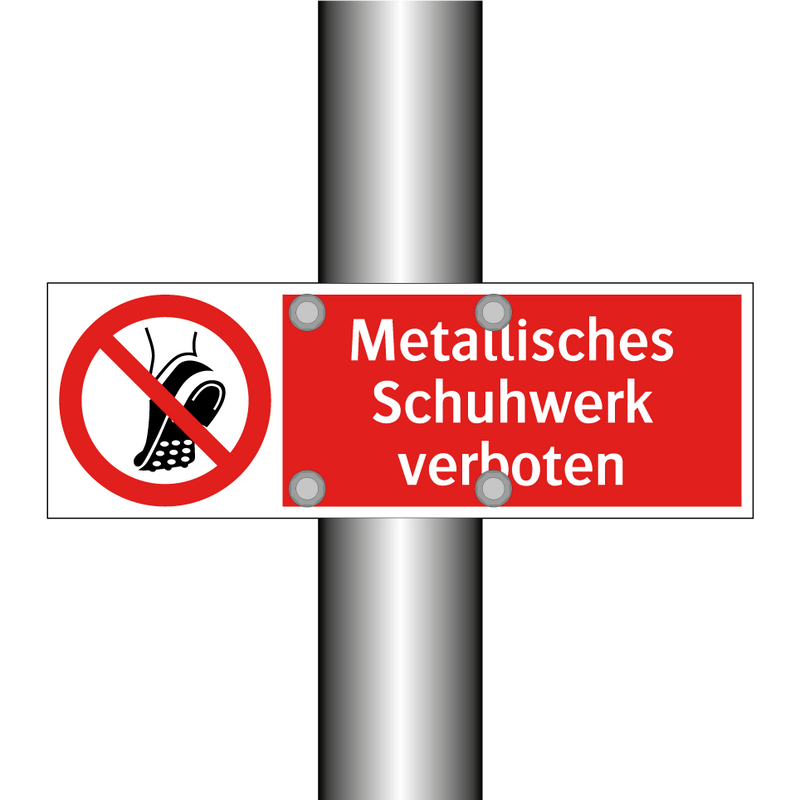 Metallisches Schuhwerk verboten