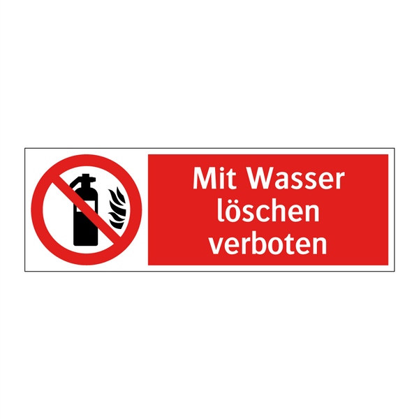 Mit Wasser löschen verboten