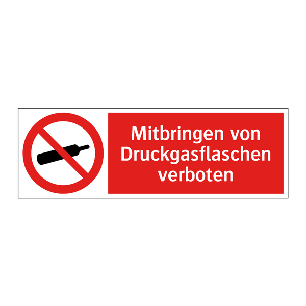 Mitbringen von Druckgasflaschen verboten