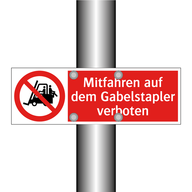 Mitfahren auf dem Gabelstapler verboten
