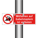 Mitfahren auf Gabelstaplern ist verboten