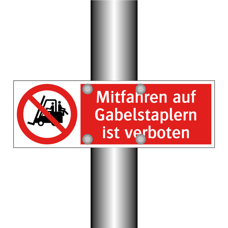 Mitfahren auf Gabelstaplern ist verboten