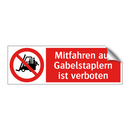 Mitfahren auf Gabelstaplern ist verboten