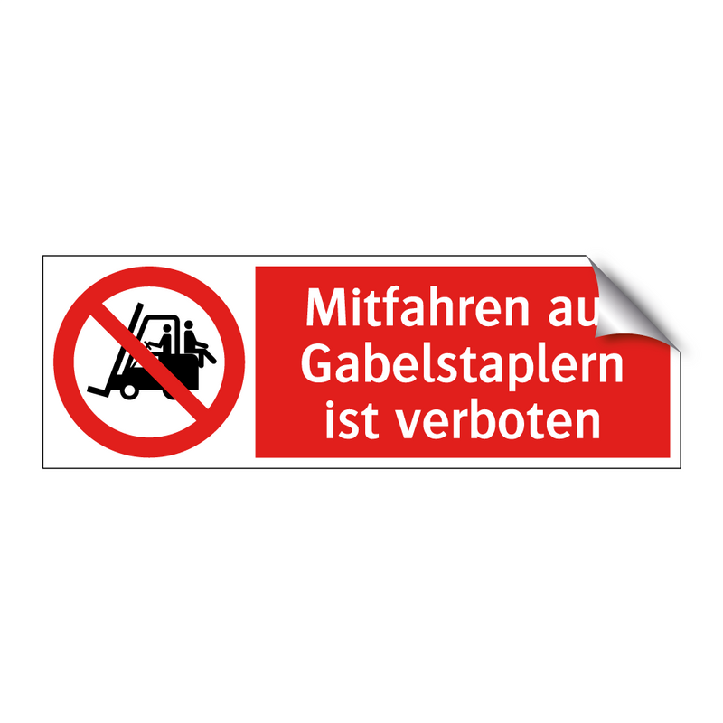 Mitfahren auf Gabelstaplern ist verboten