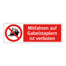 Mitfahren auf Gabelstaplern ist verboten
