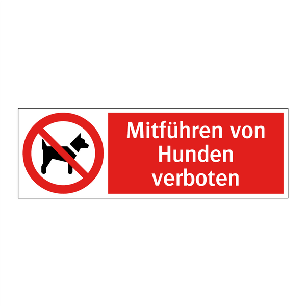 Mitführen von Hunden verboten
