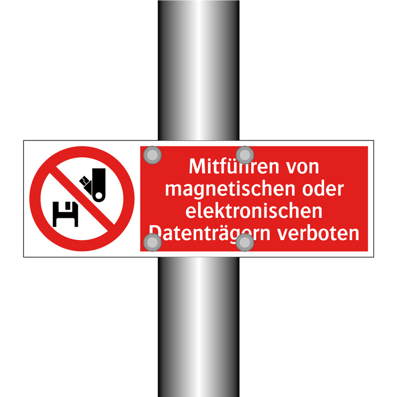 Mitführen von magnetischen oder elektronischen Datenträgern verboten