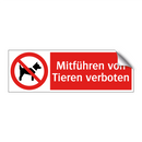Mitführen von Tieren verboten