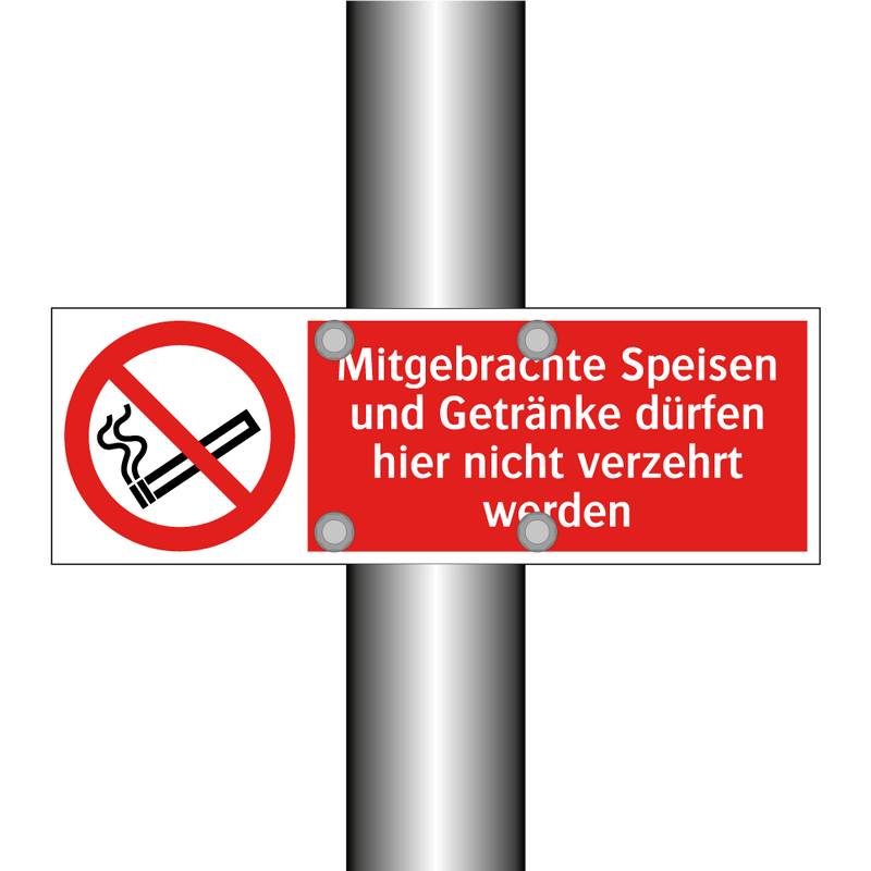 Mitgebrachte Speisen und Getränke dürfen hier nicht verzehrt werden