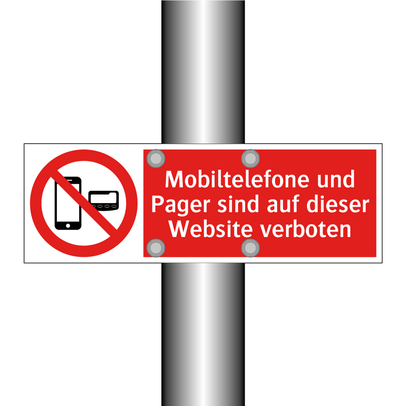 Mobiltelefone und Pager sind auf dieser Website verboten