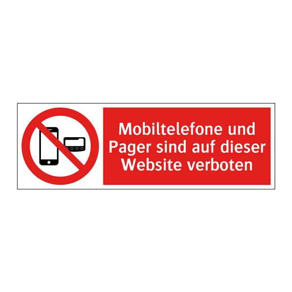 Mobiltelefone und Pager sind auf dieser Website verboten